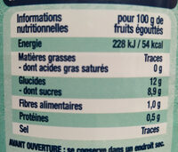Grand Ananas Tranches Sans sucres ajoutés - 栄養成分表 - fr