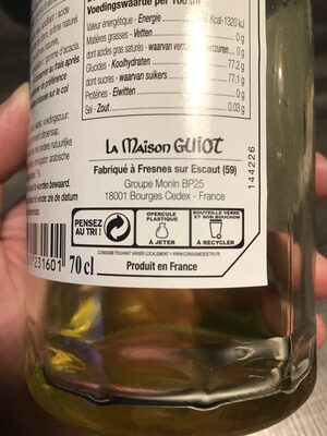 Sirop de citron jaune de Sicile - Recycling instructions and/or packaging information - fr